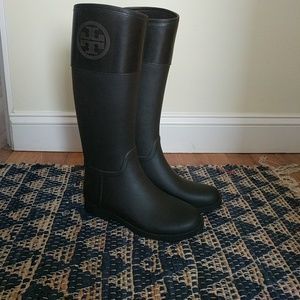 Tory Burch Rubber and Leather Boots